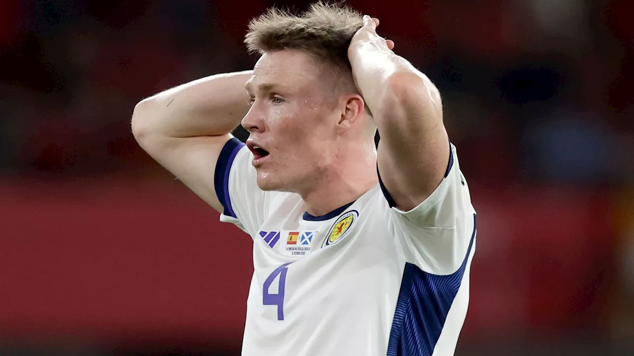 Steve Clarke says Scott McTominay's disallowed free-kick was unstoppable in Scotland defeat to Spain