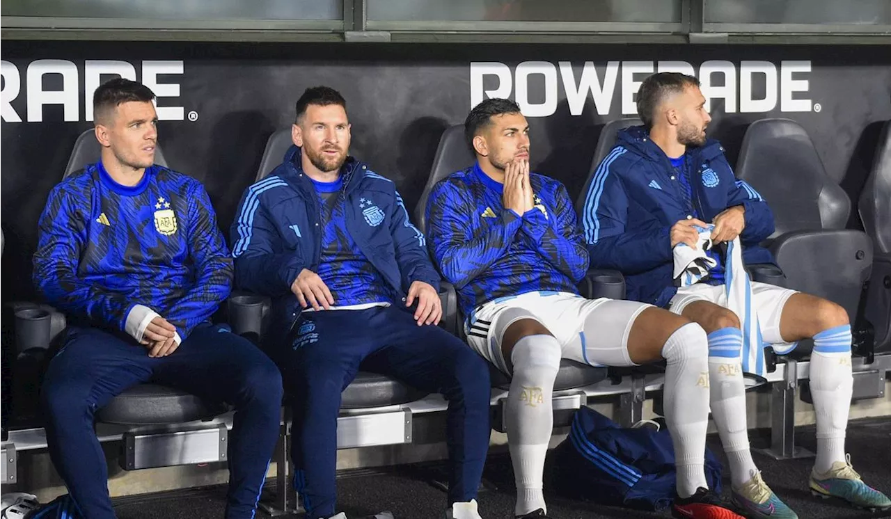 Lionel Messi sits on the bench for Argentina's World Cup qualifying match against Paraguay