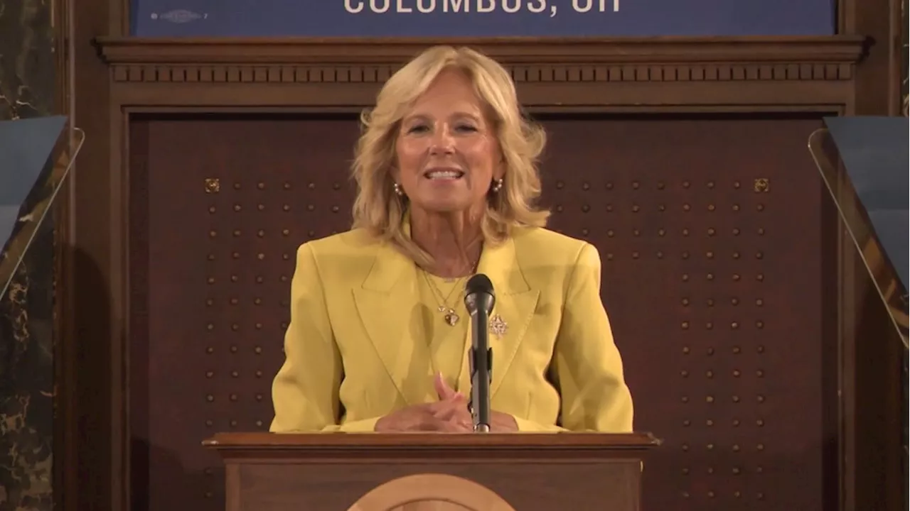 First Lady Jill Biden lands in Columbus