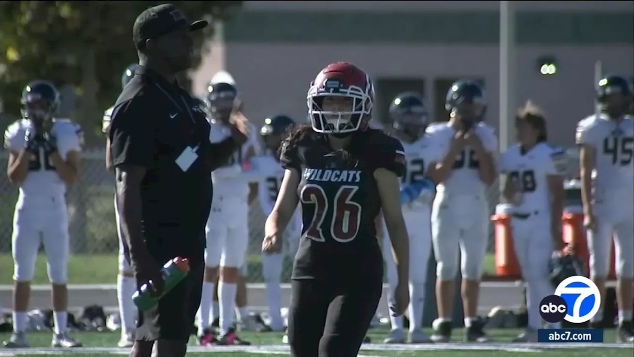 Meet the first girl to play for the Redlands East Valley freshman football team