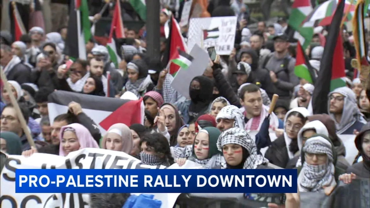 Chicago protest today: Thousands of pro-Palestine demonstrators march through downtown