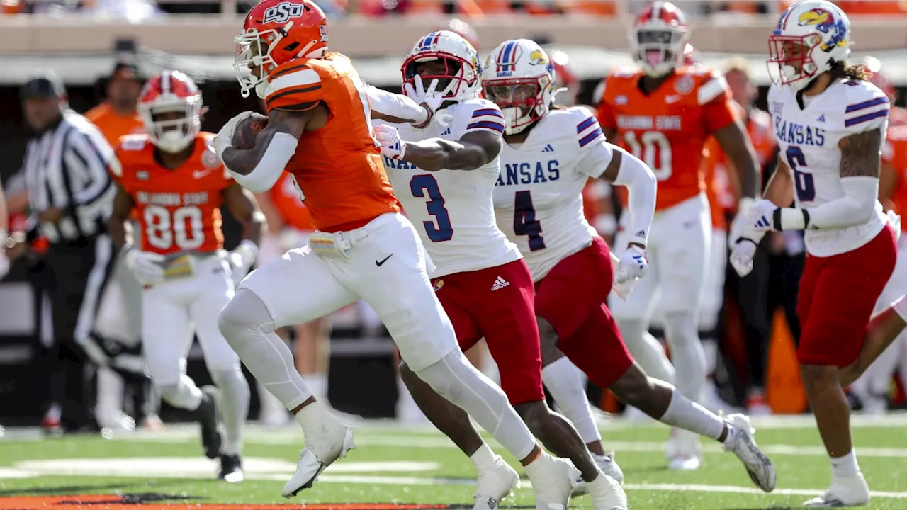 Gordon gains more than 100 yards rushing, receiving; Oklahoma State tops No. 23 Kansas 39-32