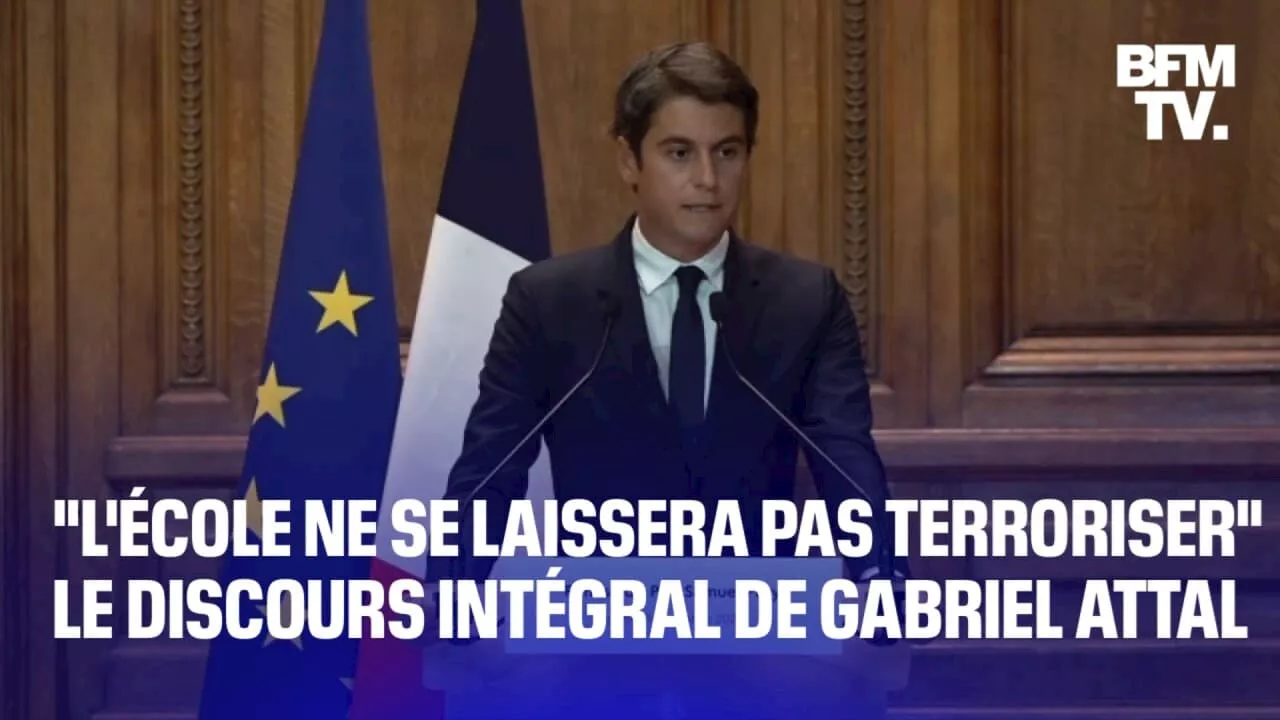 Prix Samuel Paty: le discours intégral de Gabriel Attal