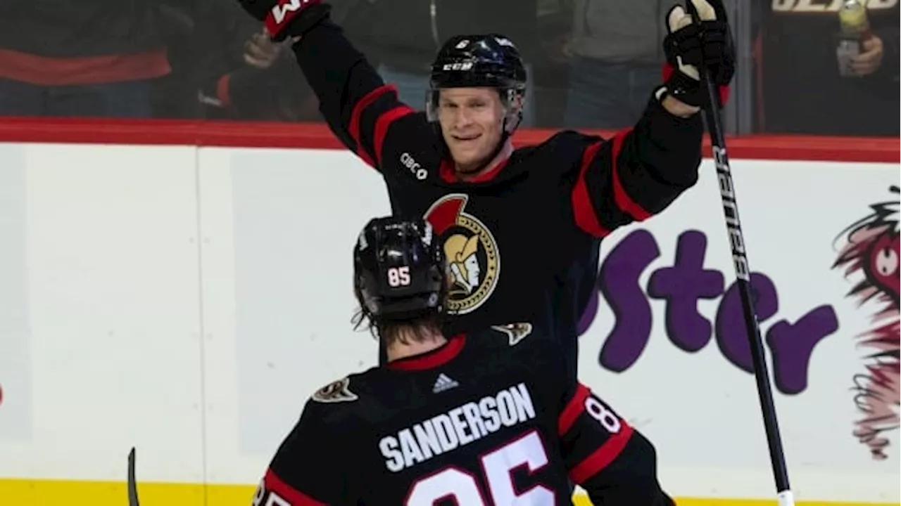 Tkachuk, Chychrun each score twice to lead Senators over Flyers in home opener