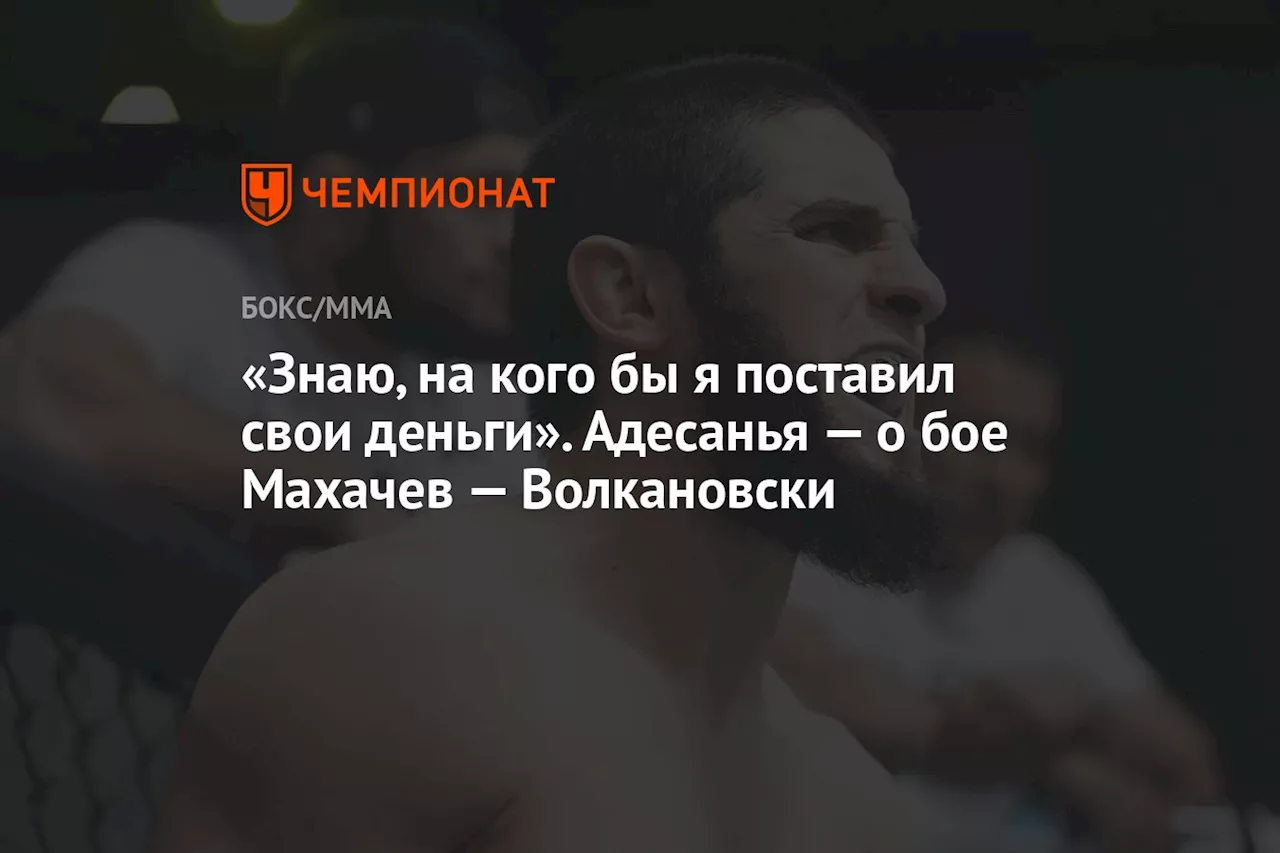 «Знаю, на кого бы я поставил свои деньги». Адесанья — о бое Махачев — Волкановски