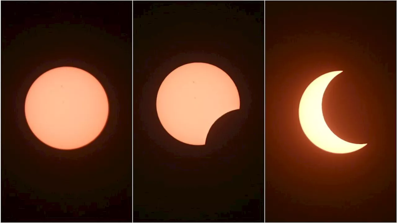 Veja imagens do eclipse solar deste sábado (14) no Brasil