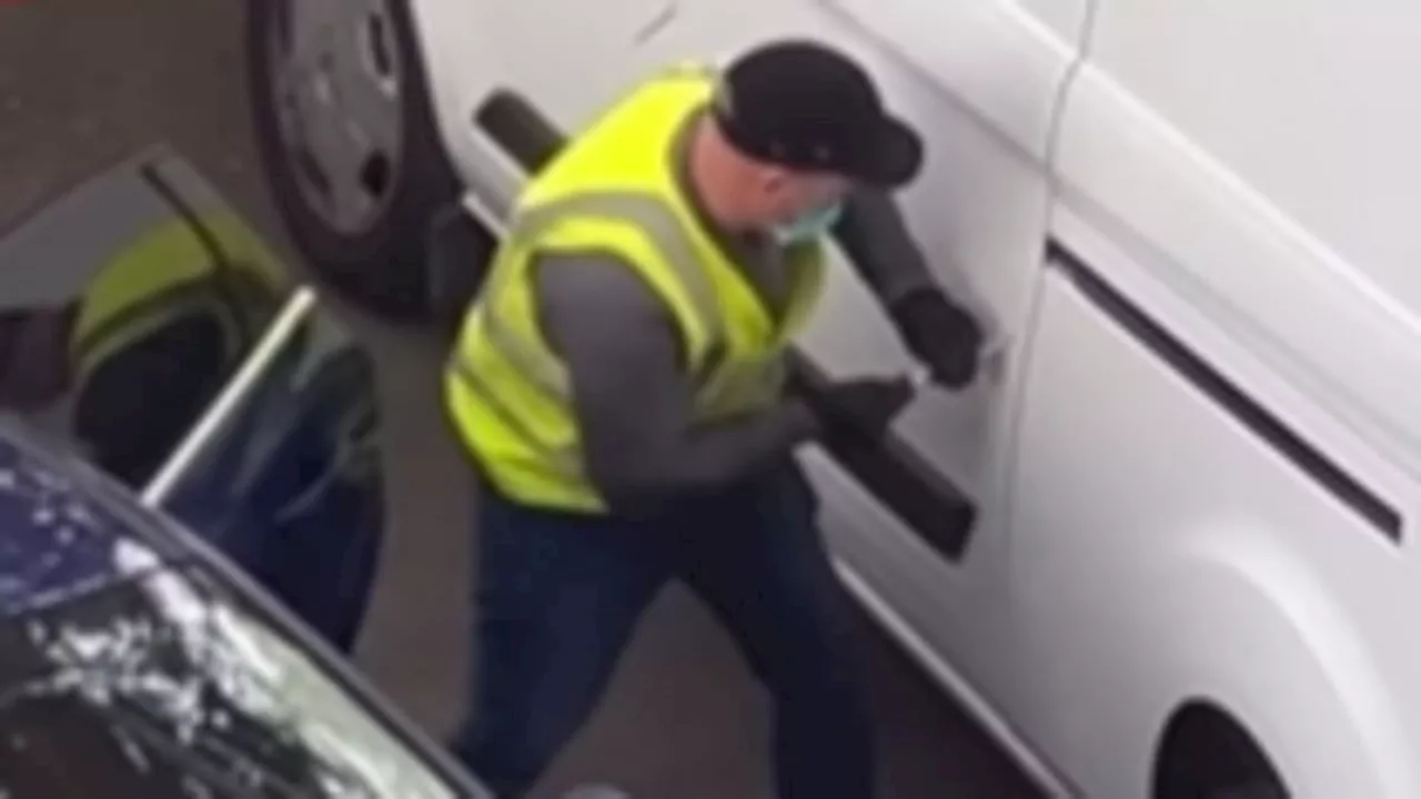 Moment thief brazenly breaks into a white van and steals tools on another day in Lawless London