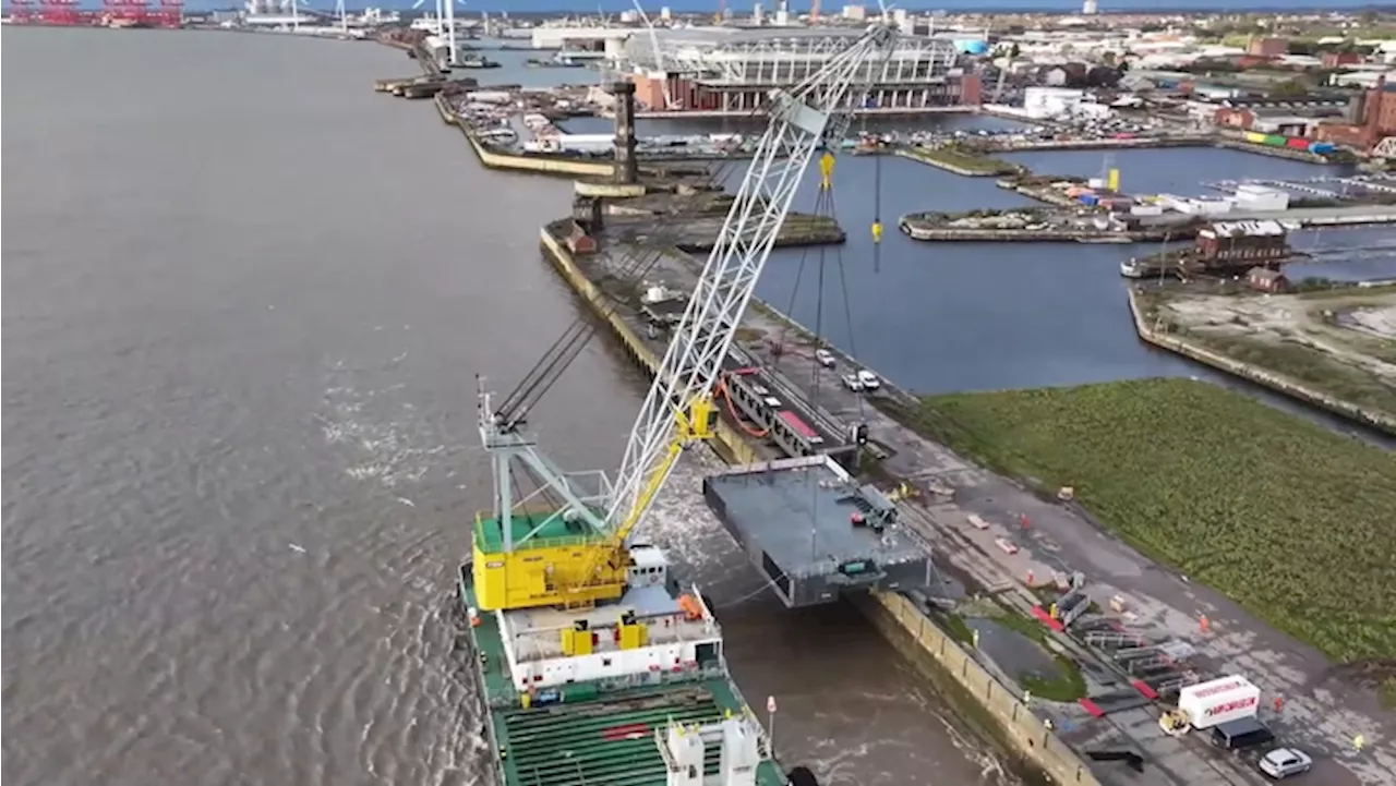 Huge cranes spotted on the River Mersey