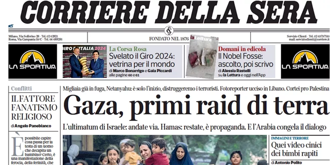 Le prime pagine di oggi