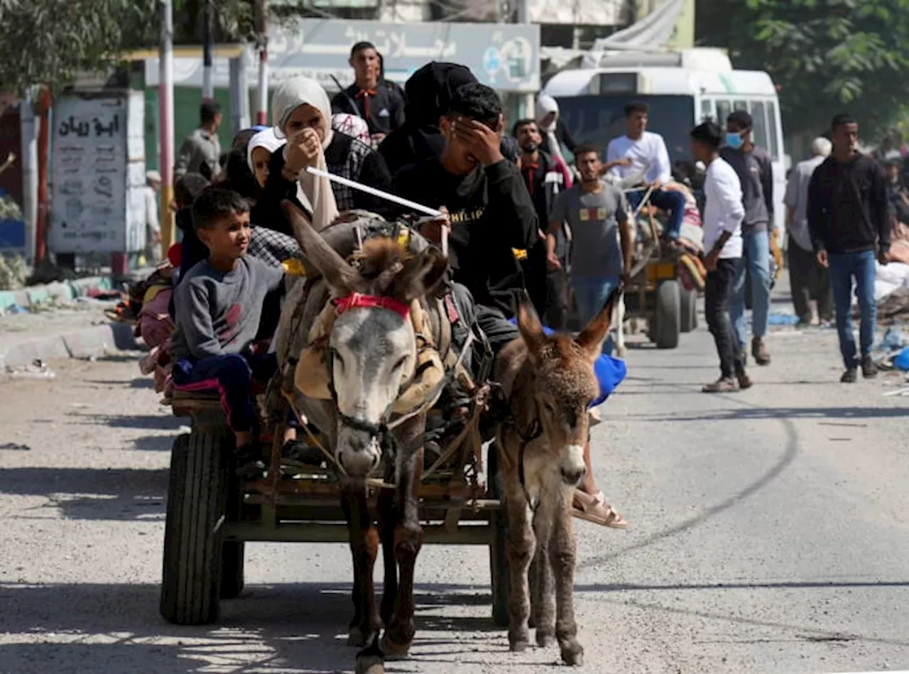 Weary families trudge through Gaza streets, trying to flee the north before Israel's invasion