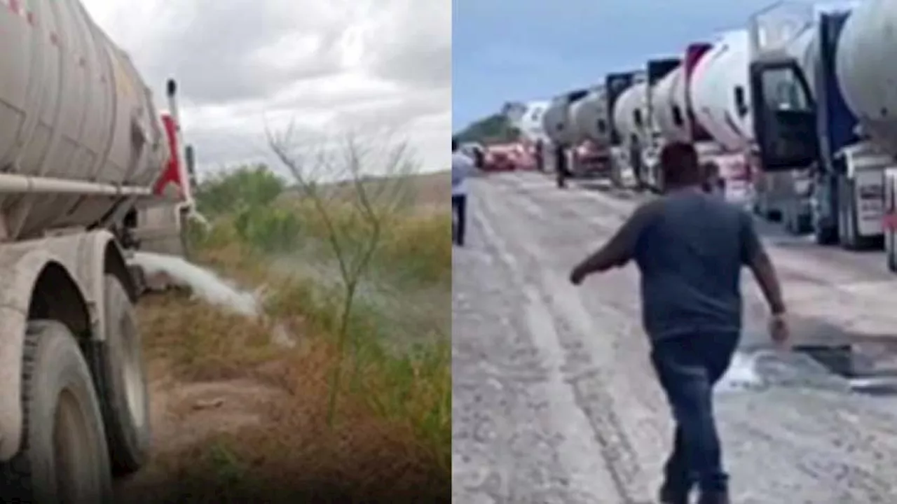 Grupo armado detiene pipas y obliga a tirar combustible por 'no pagar cuota', en Tamaulipas │ VIDEO