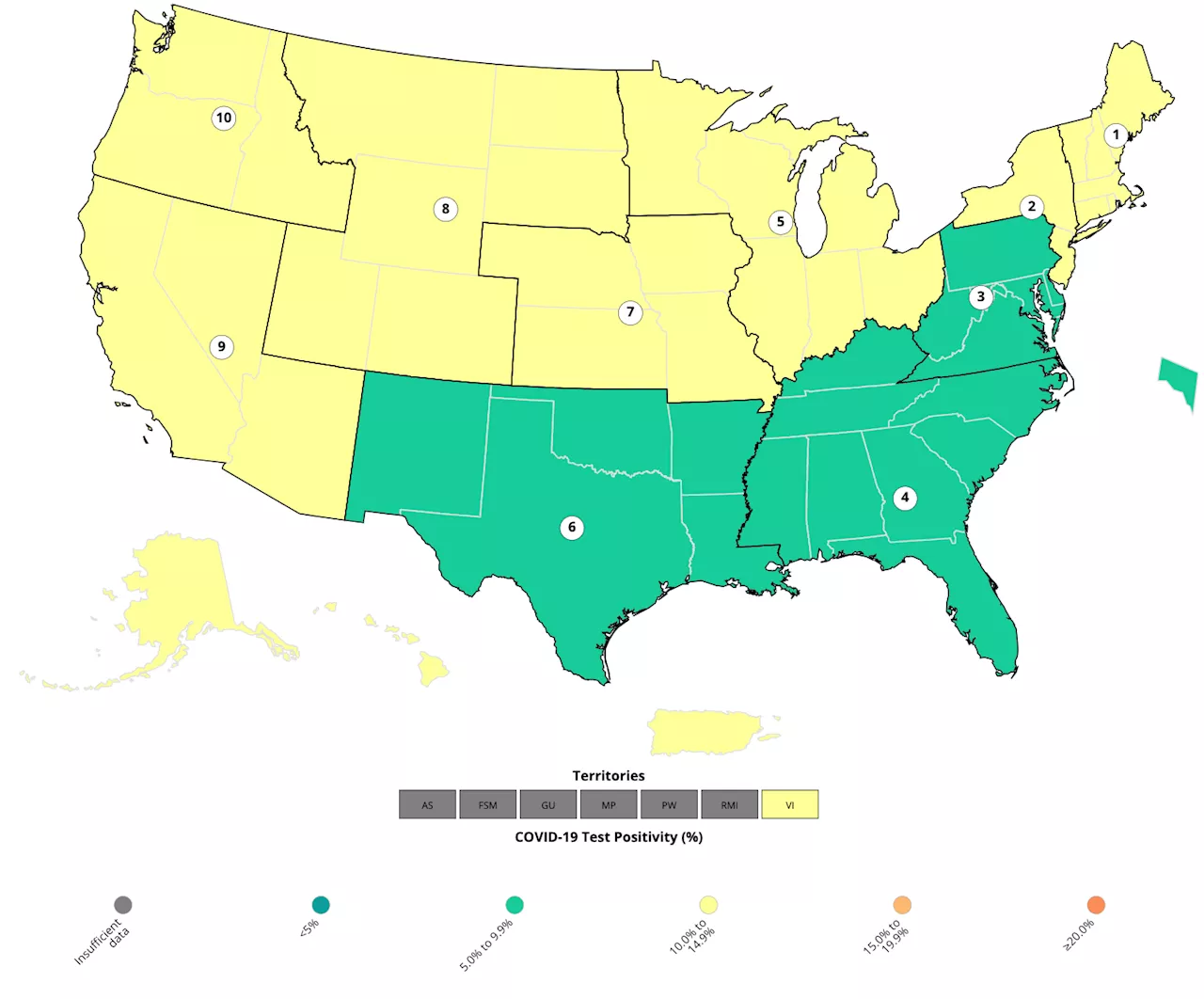 COVID Map Shows States With Highest Positive Tests