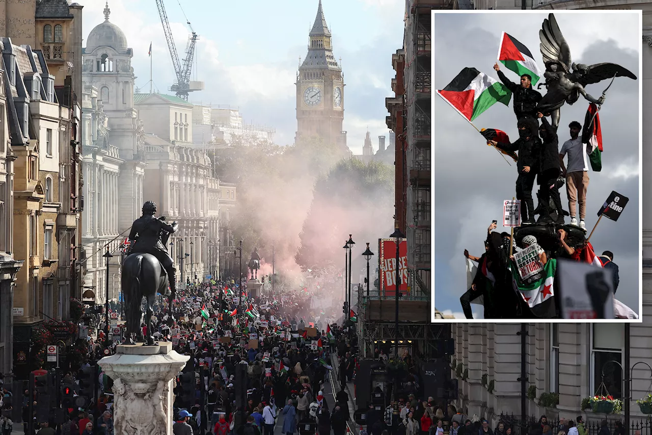 Massive anti-Israel protests start in London, police threaten to arrest Hamas supporters