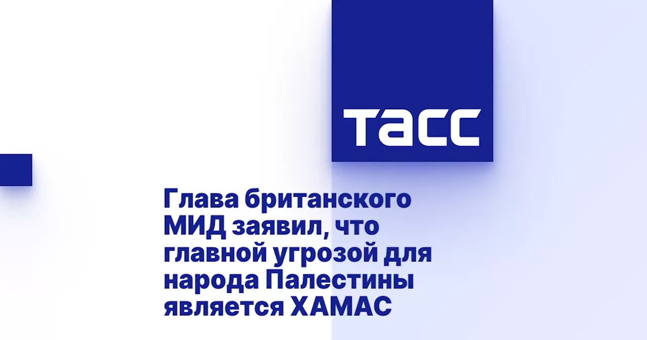 Глава британского МИД заявил, что главной угрозой для народа Палестины является ХАМАС