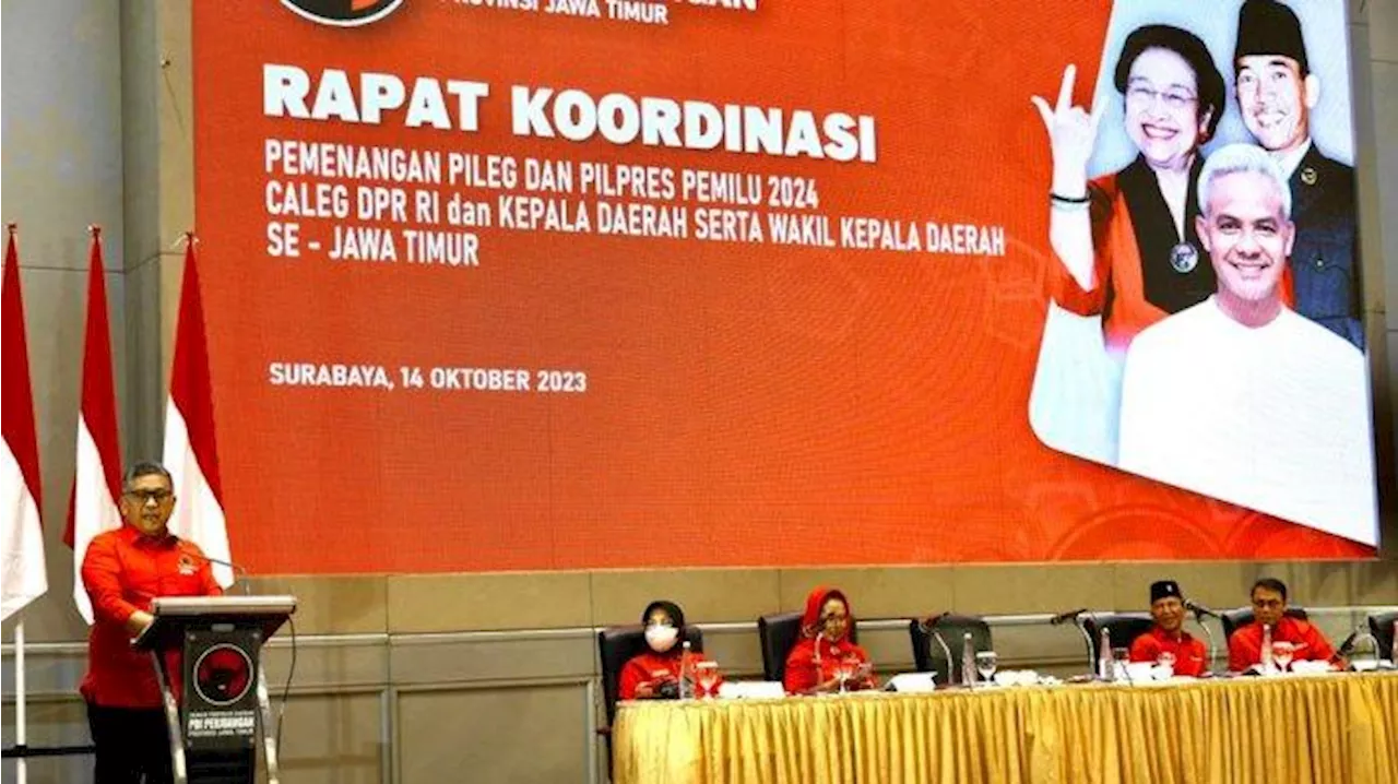 Suarakan Pesan Megawati di Rakor PDIP Jawa Timur, Hasto: Kuatkan Akar Rumput Menangkan Ganjar