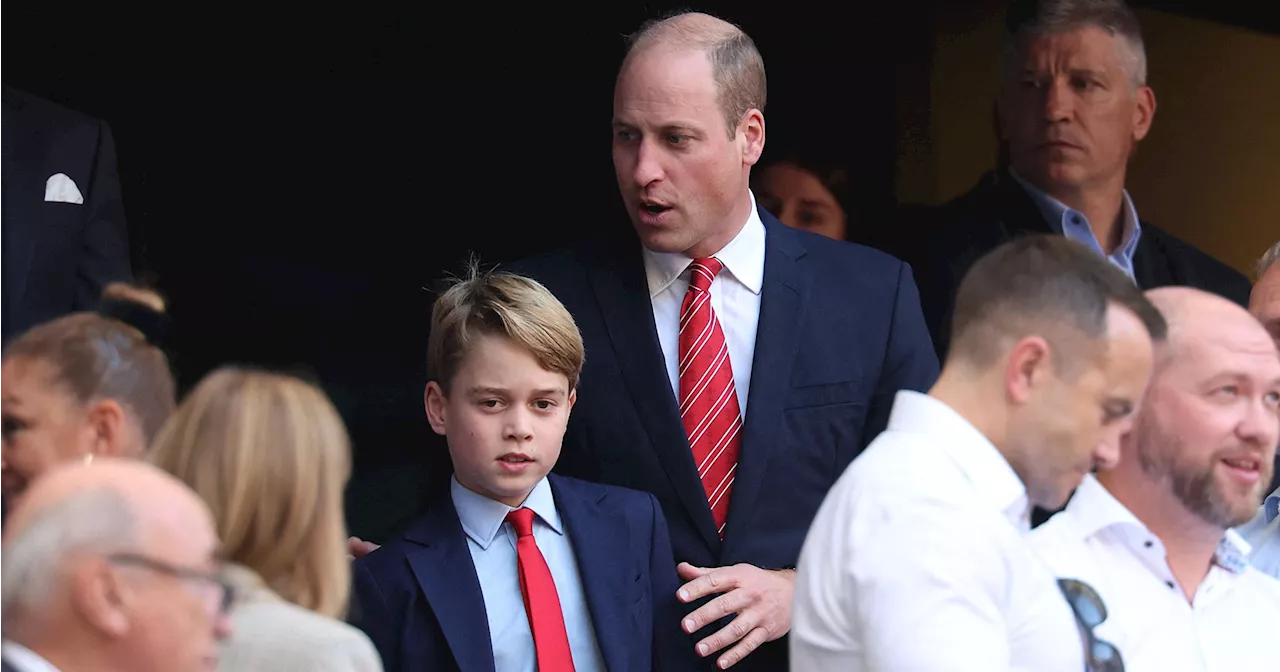 Prince William, Prince George Match in Red Ties at Rugby World Cup