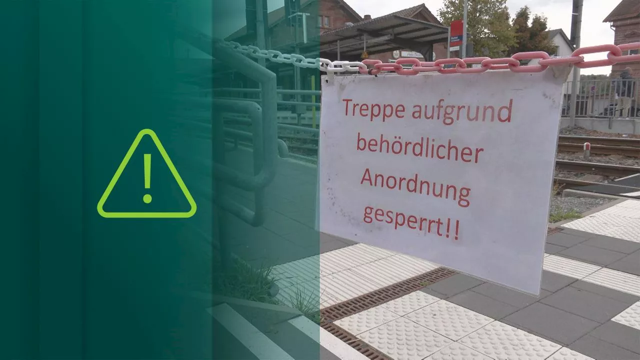 Neue Treppe an Bahnhof gesperrt