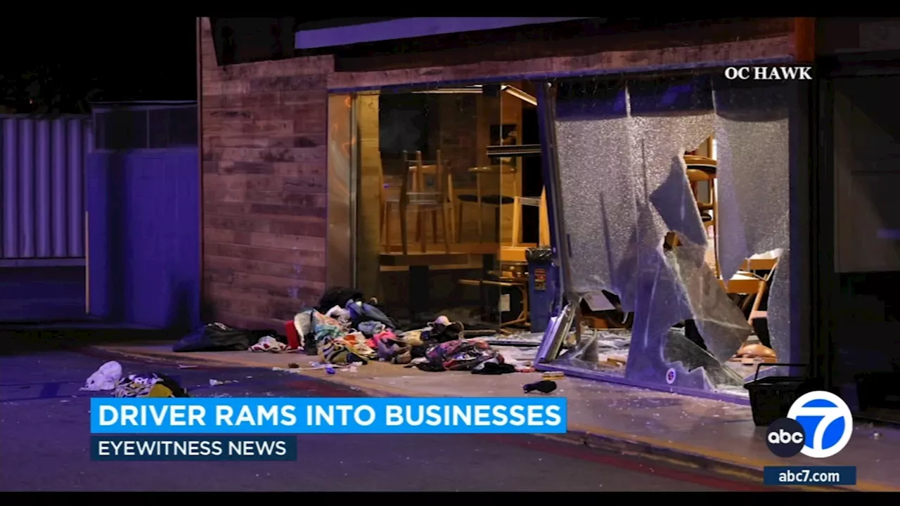 Driver repeatedly rams car into 2 businesses in Los Feliz, leaving behind major damage