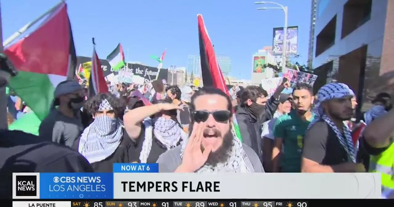 LAPD monitoring Palestinian rights demonstration in West LA