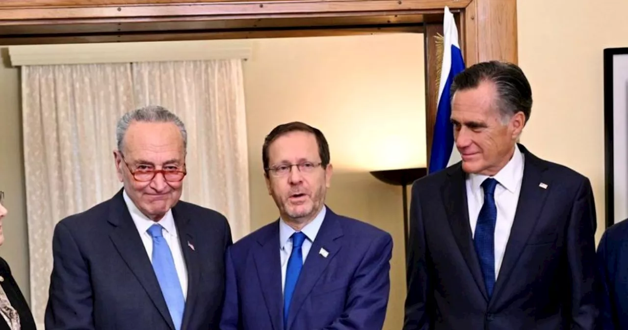 Schumer, Romney rush into Tel Aviv shelter during Hamas rocket attack