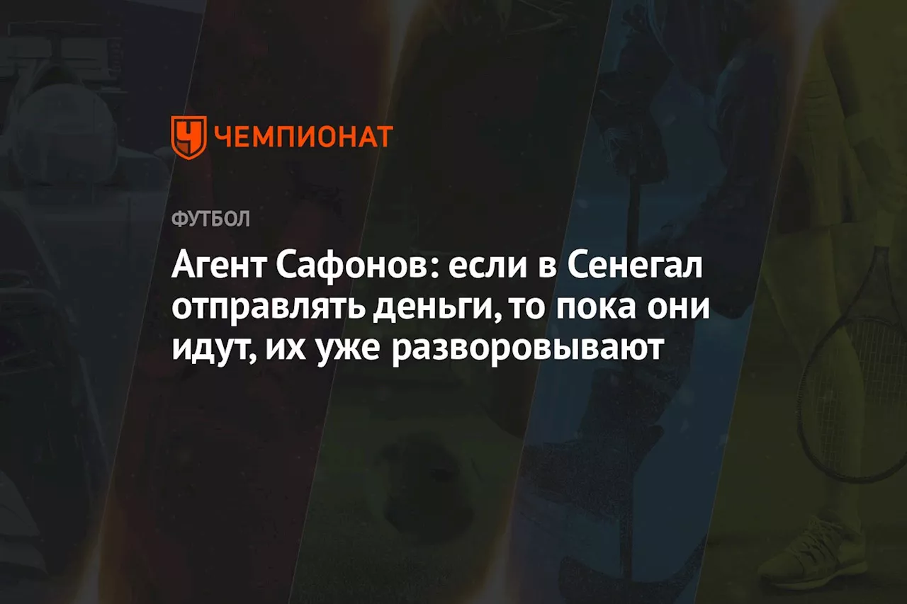 Агент Сафонов: если в Сенегал отправлять деньги, то пока они идут, их уже разворовывают