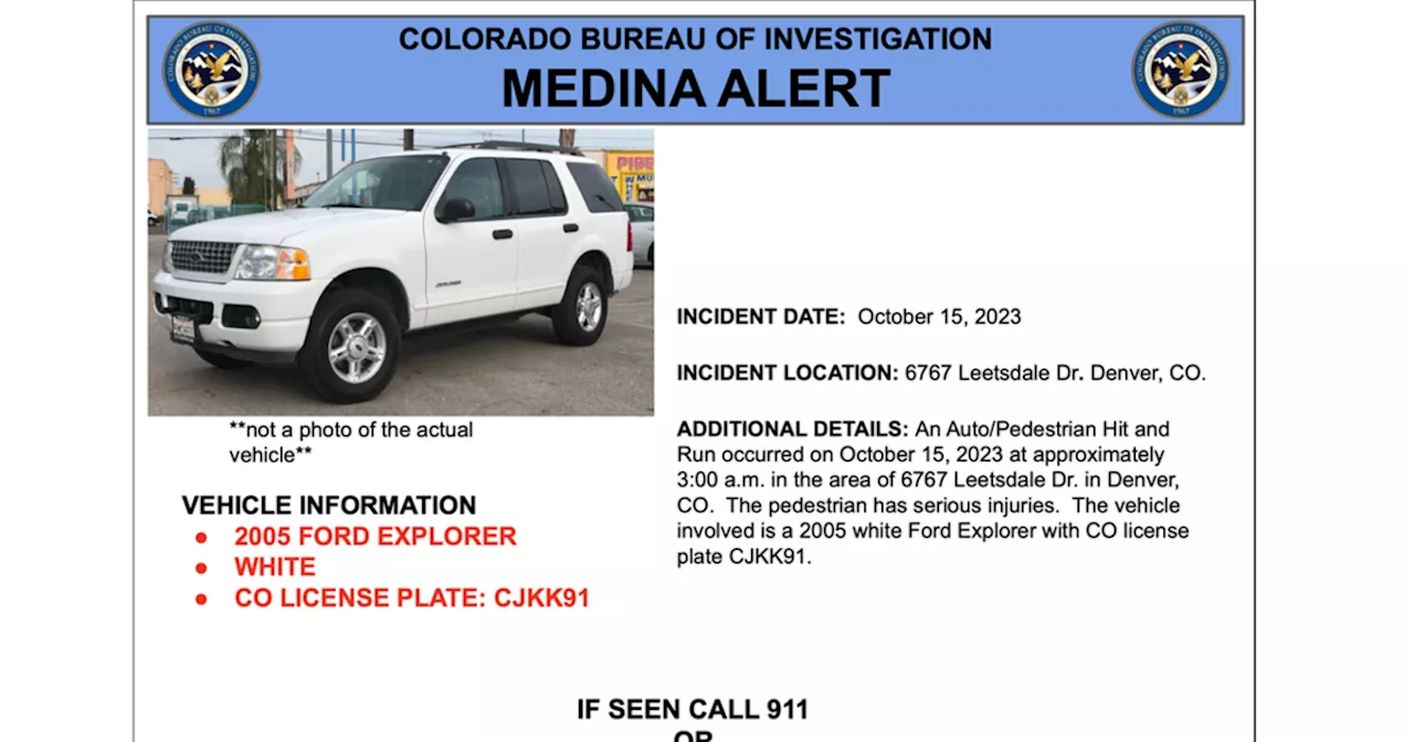 Denver police looking for white SUV connected to overnight hit-and-run