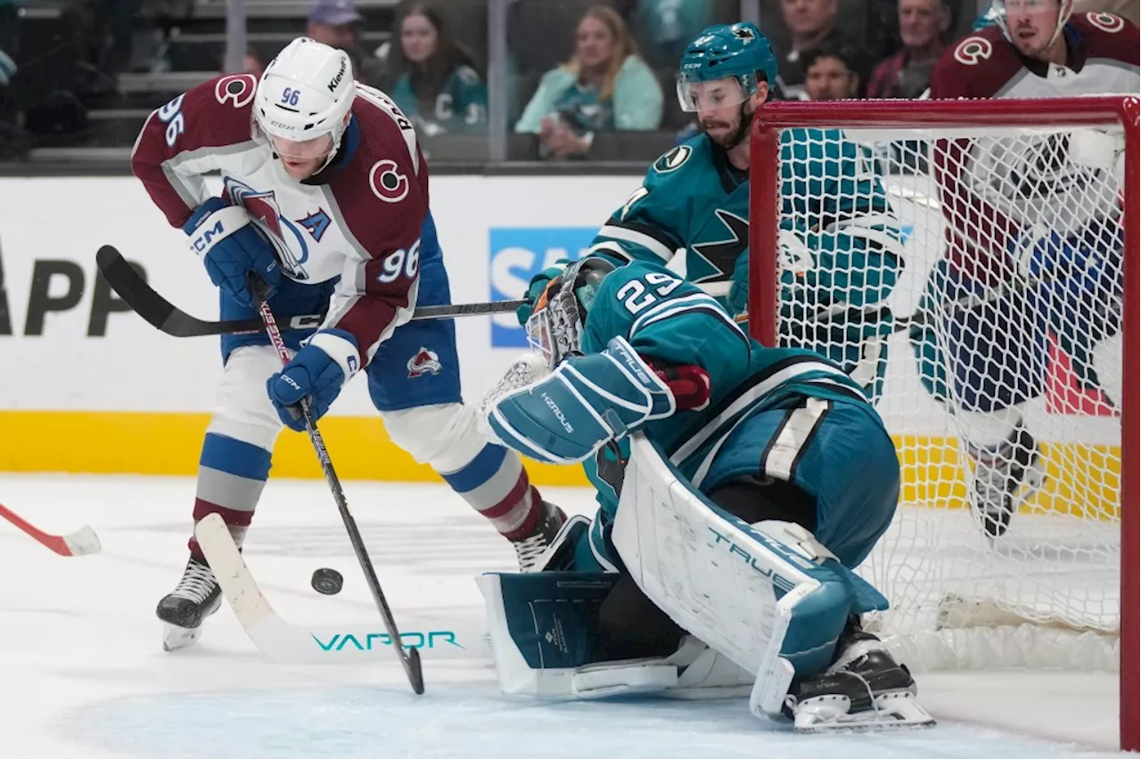 Avalanche rallies to beat Sharks in shootout, negate Mackenzie Blackwood masterpiece