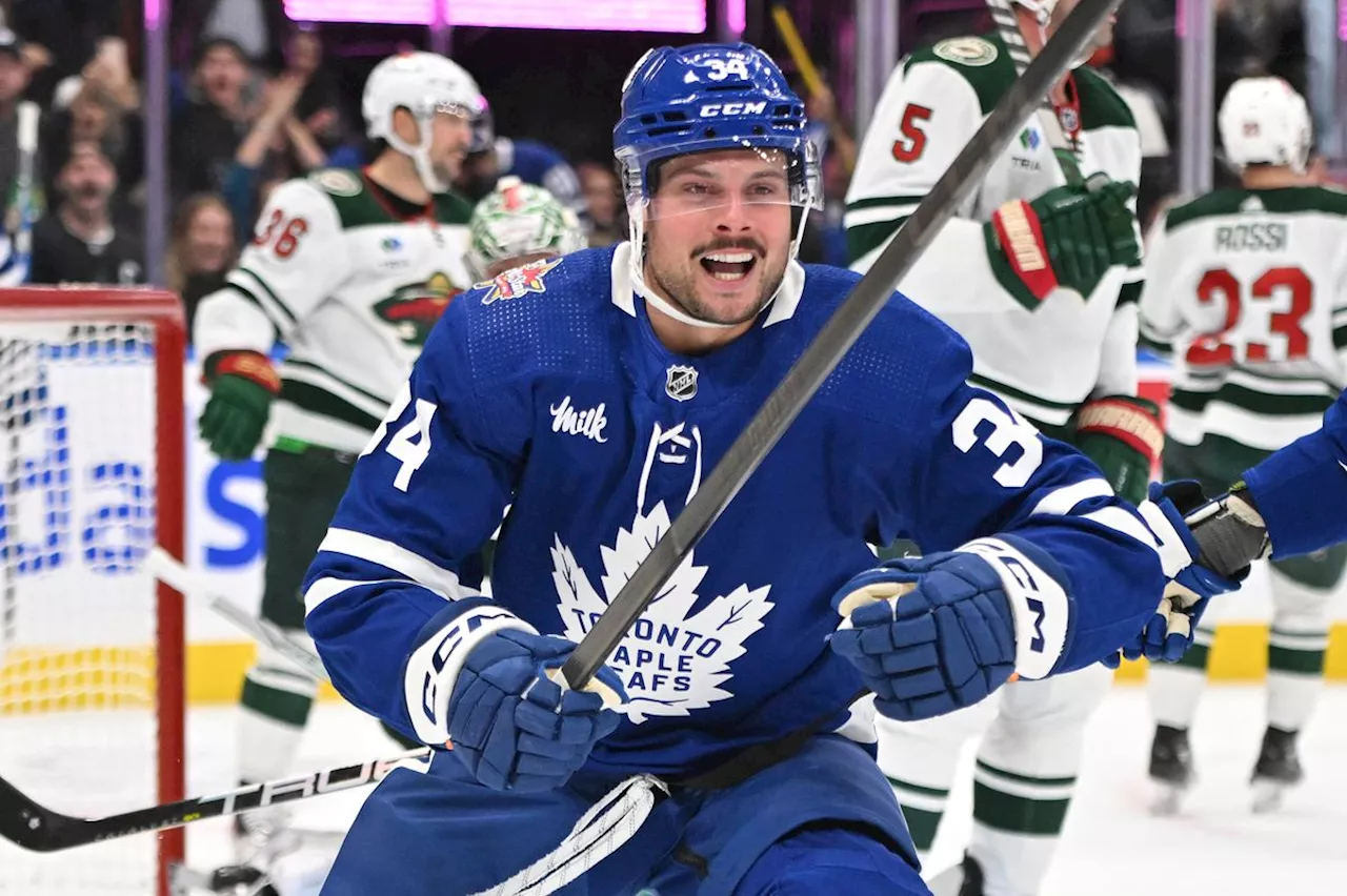 Auston Matthews scores back-to-back hat tricks as Toronto Maple Leafs beat Minnesota Wild 7-4