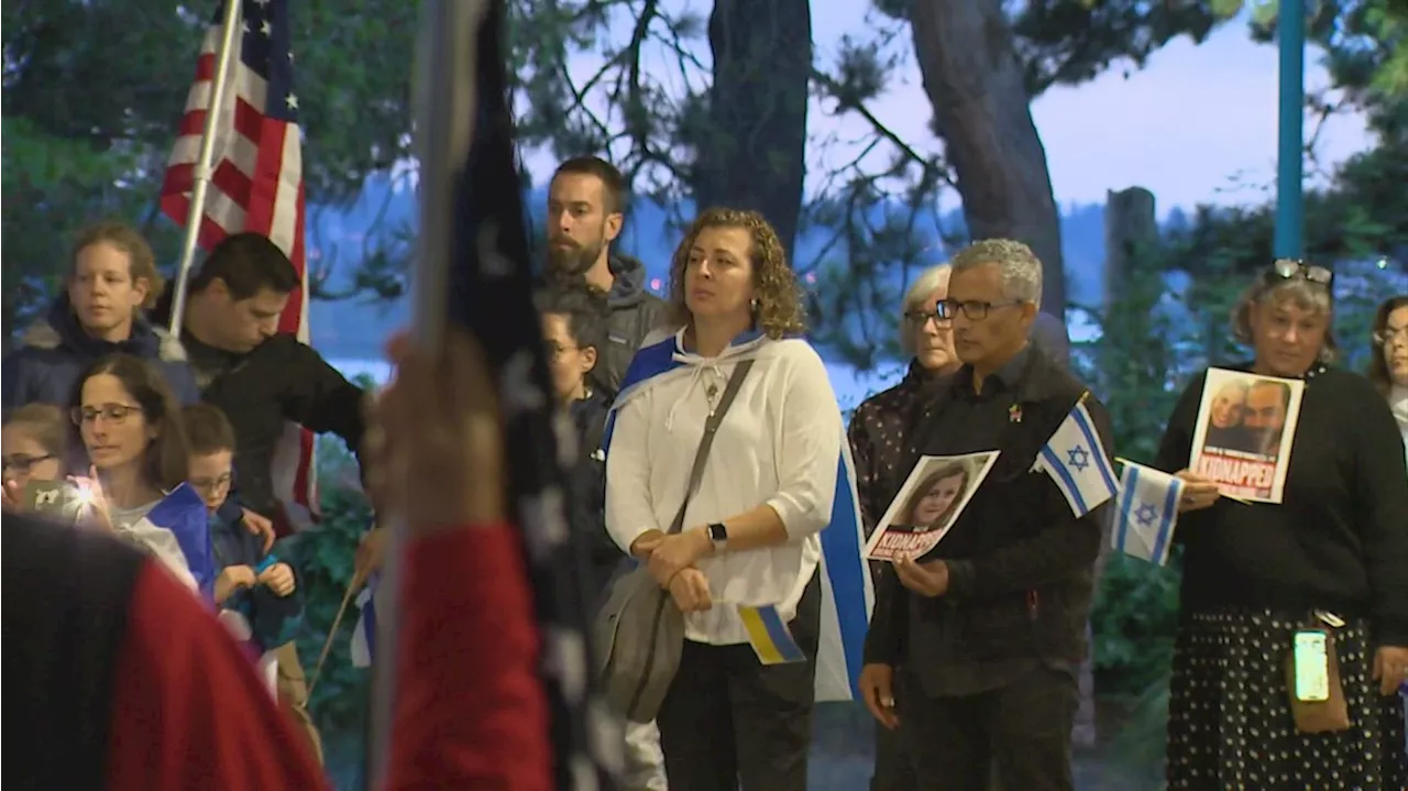 Seattle-area Iranian community holds vigil supporting Israel a week after Hamas attack