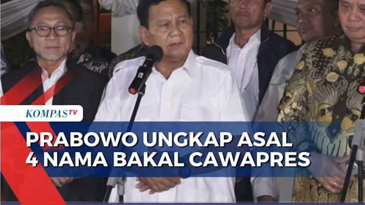 Prabowo Subianto Sebut Bakal Cawapres Mengerucut 4 Nama Dari Berbagai