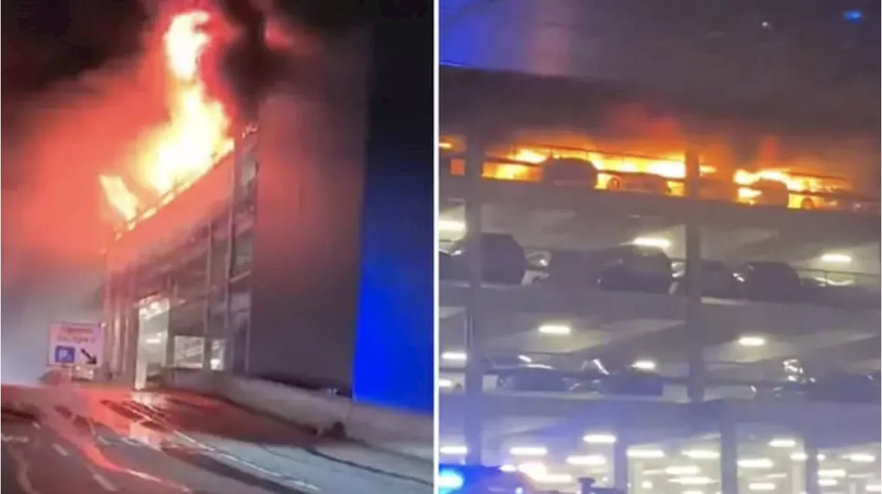 'Unlikely any vehicles will be salvageable', says Luton Airport after huge blaze caused terminal car park...