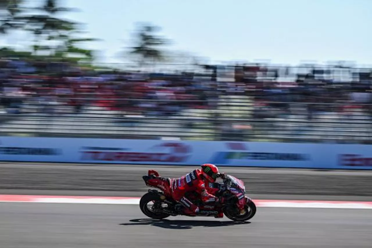 Francesco Bagnaia vainqueur du GP d'Indonésie et nouveau leader du général, Fabio Quartararo 3e