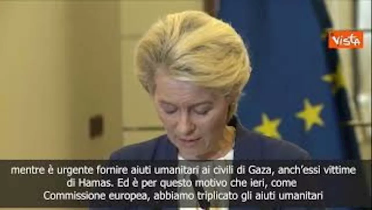 Von der Leyen: Non c&#039;è giustificazione per terrorismo di Hamas