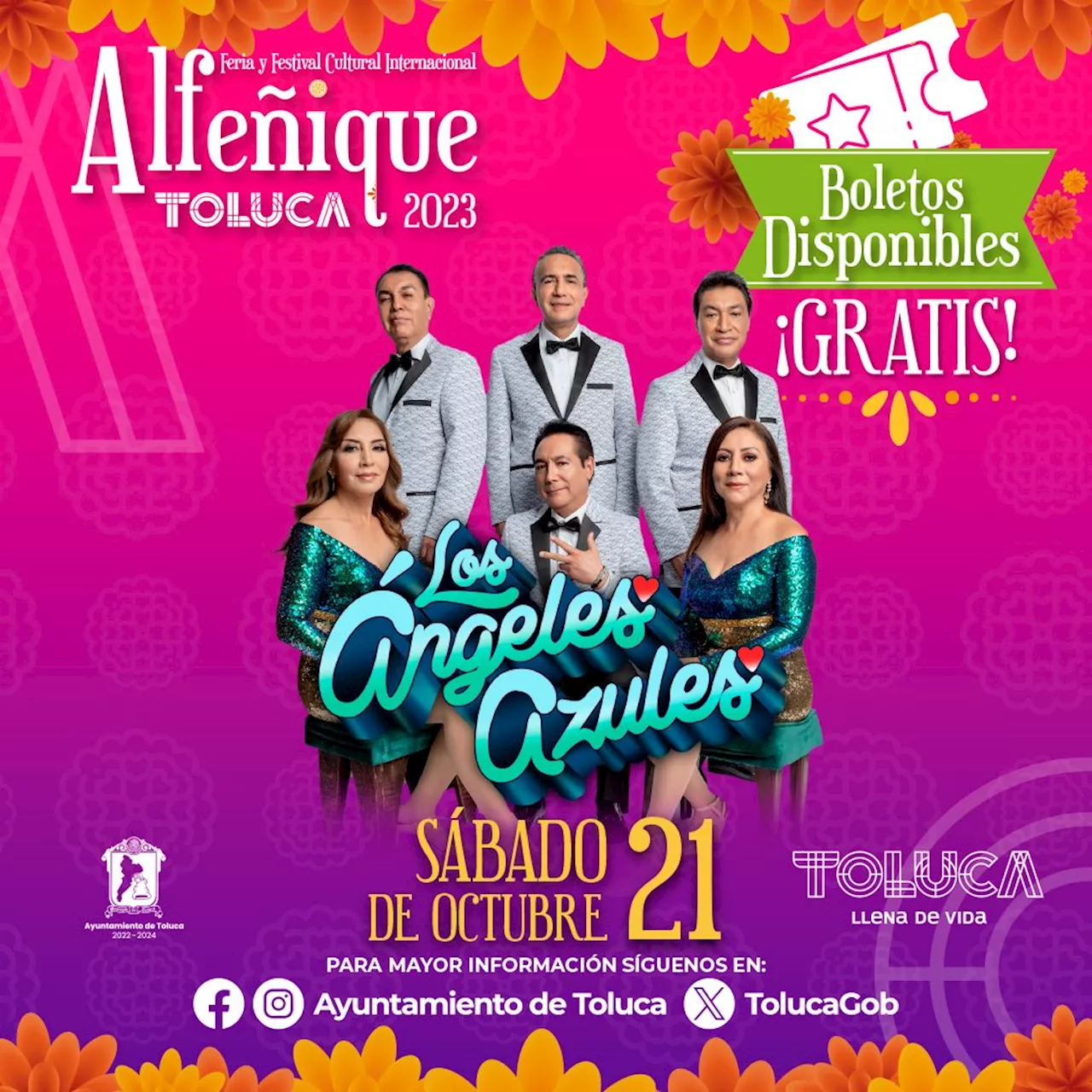 Abren venta de boletos para concierto de Los Ángeles Azules en Feria del Alfeñique Toluca