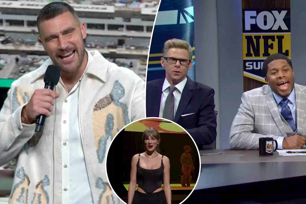 Travis Kelce makes surprise 'SNL' appearance in skit poking fun at NFL's Taylor Swift obsession