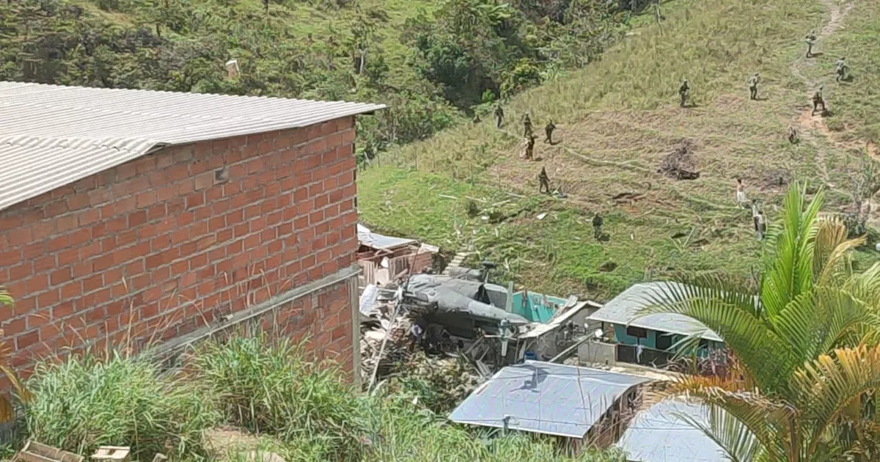 “La casa mía”: mujer grabó como helicóptero del Ejército terminó estrellado en Anorí, Antioquia