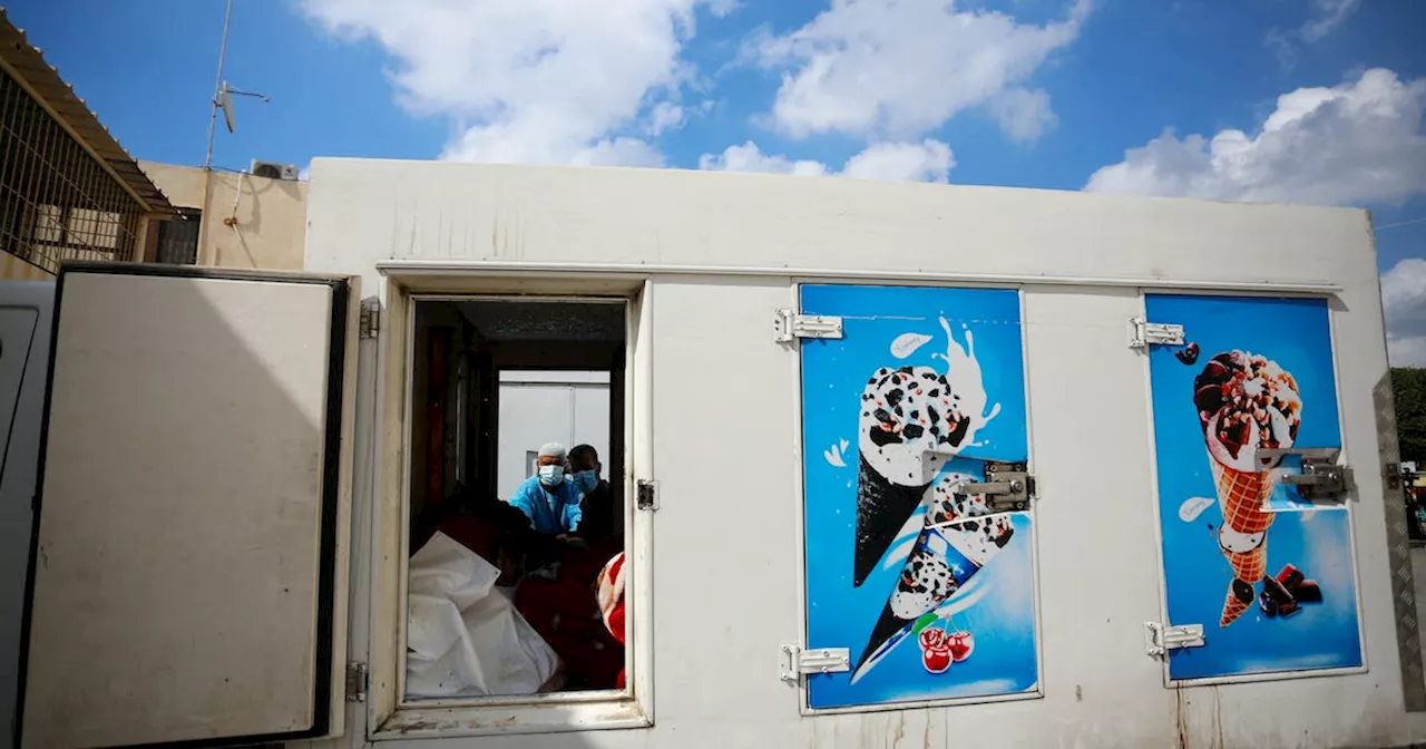 As Gaza death toll rises, bodies are stored in ice cream trucks