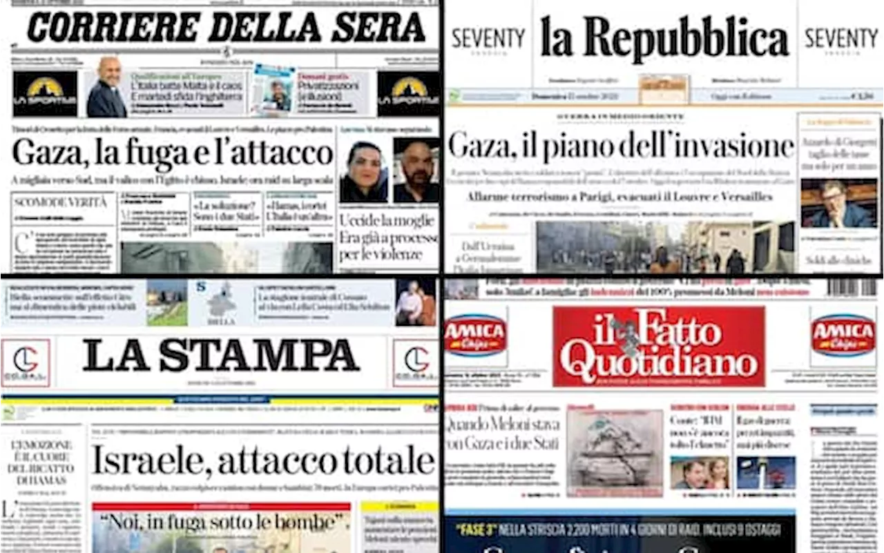 Le prime pagine dei quotidiani di oggi 15 ottobre: la rassegna stampa di Sky TG24