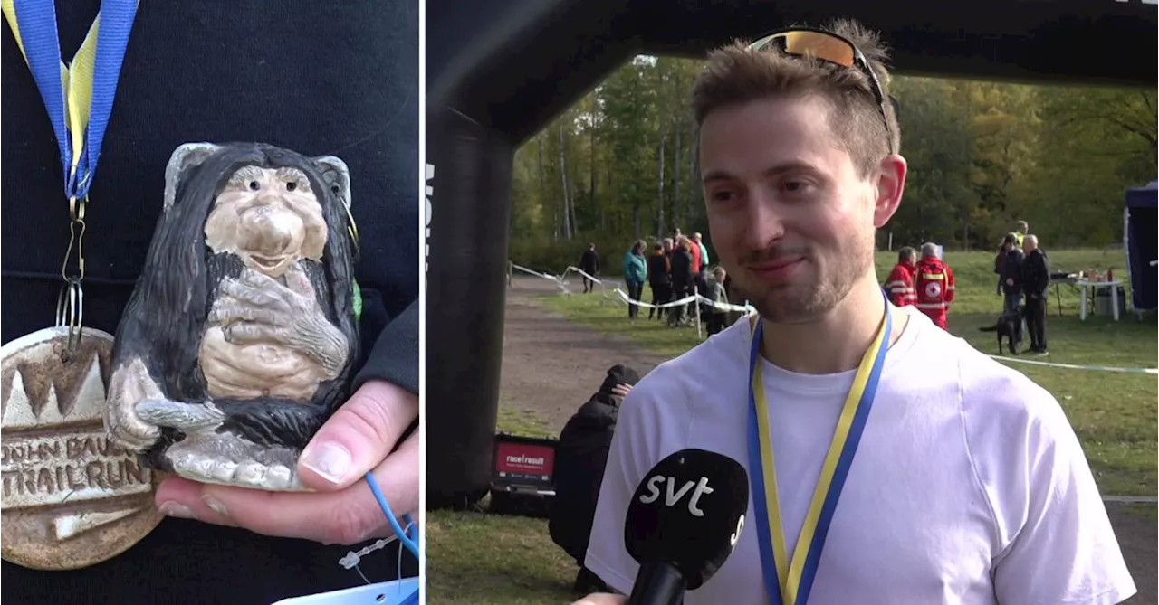 Löparen Oscar Claesson missade starten – vann ändå John Bauer trail run