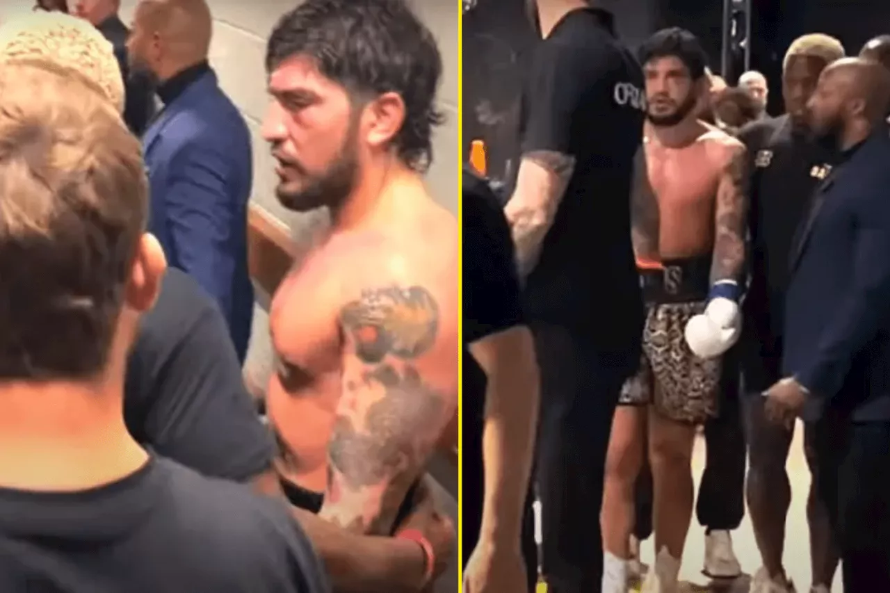Backstage footage shows Dillon Danis calling for Logan Paul to be disqualified due to illegal punch...