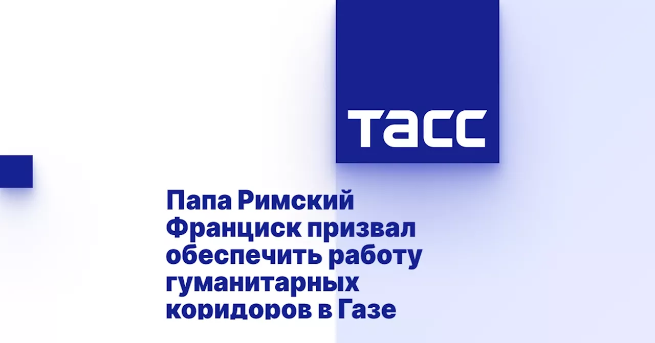 Папа Римский Франциск призвал обеспечить работу гуманитарных коридоров в Газе