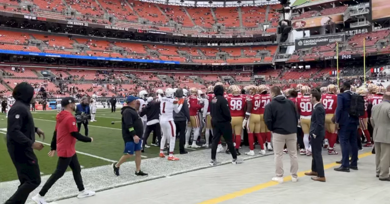 Browns, 49ers get into pregame scuffle on sidelines