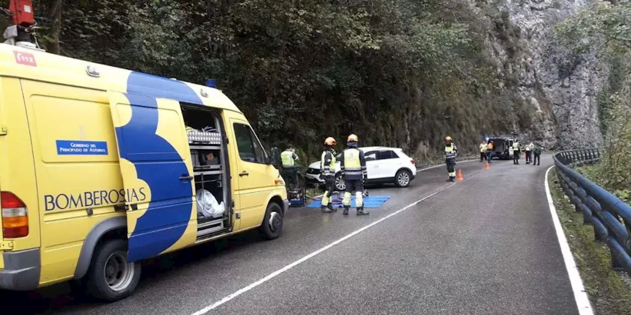 Muere un conductor aplastado por una piedra de 120 kilos en Asturias