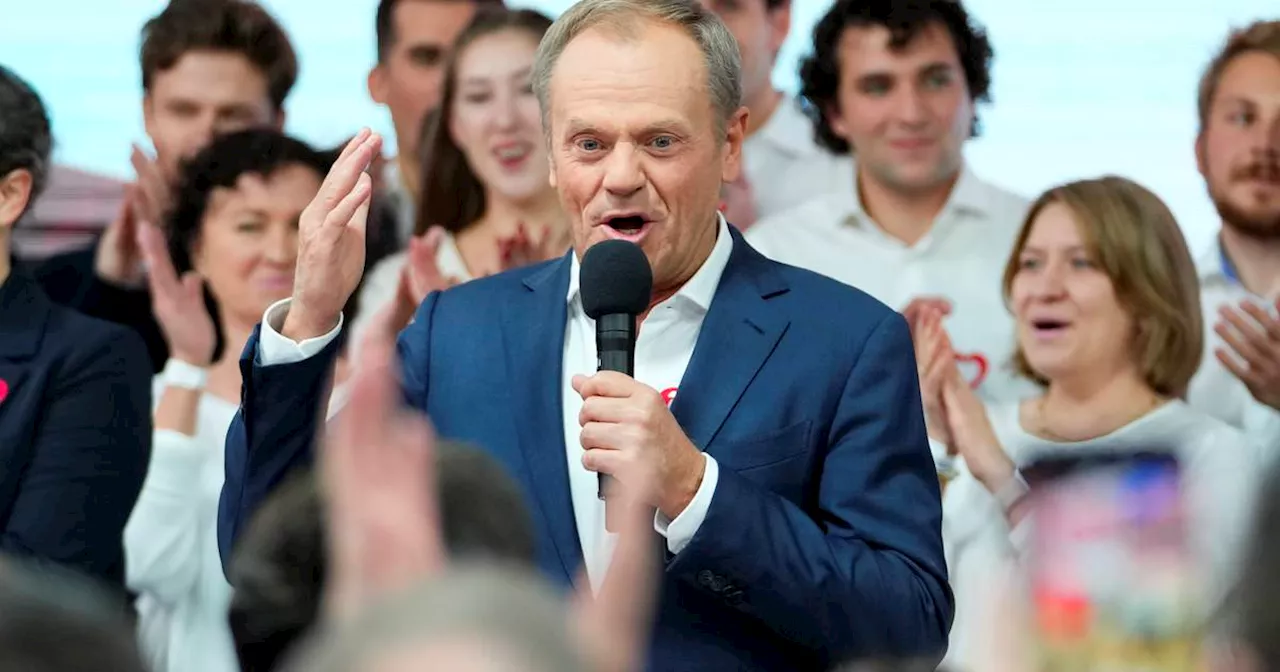 Polish opposition leader Tusk declares win after exit poll shows ruling conservatives lose majority