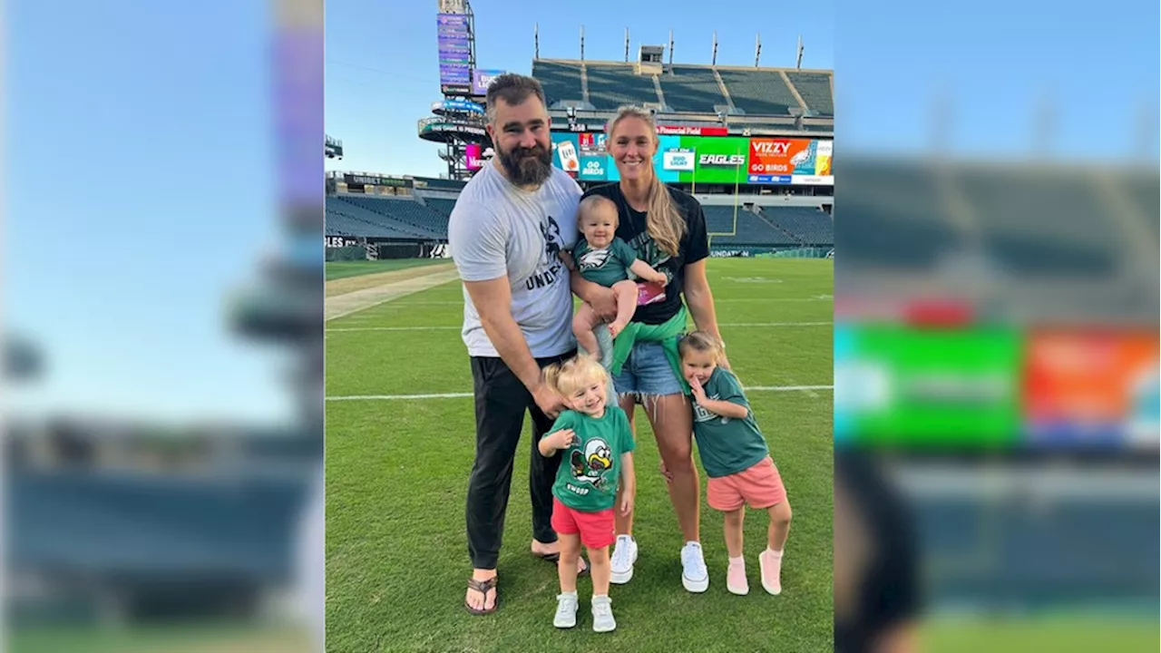 Baby 'Bennie,' daughter of Eagles' Jason Kelce and wife Kylie, attends first Eagles game