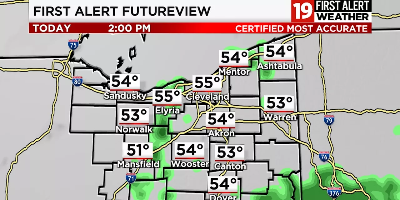 Northeast Ohio weather: A few lake effect rain showers early Tuesday; the chill lingers