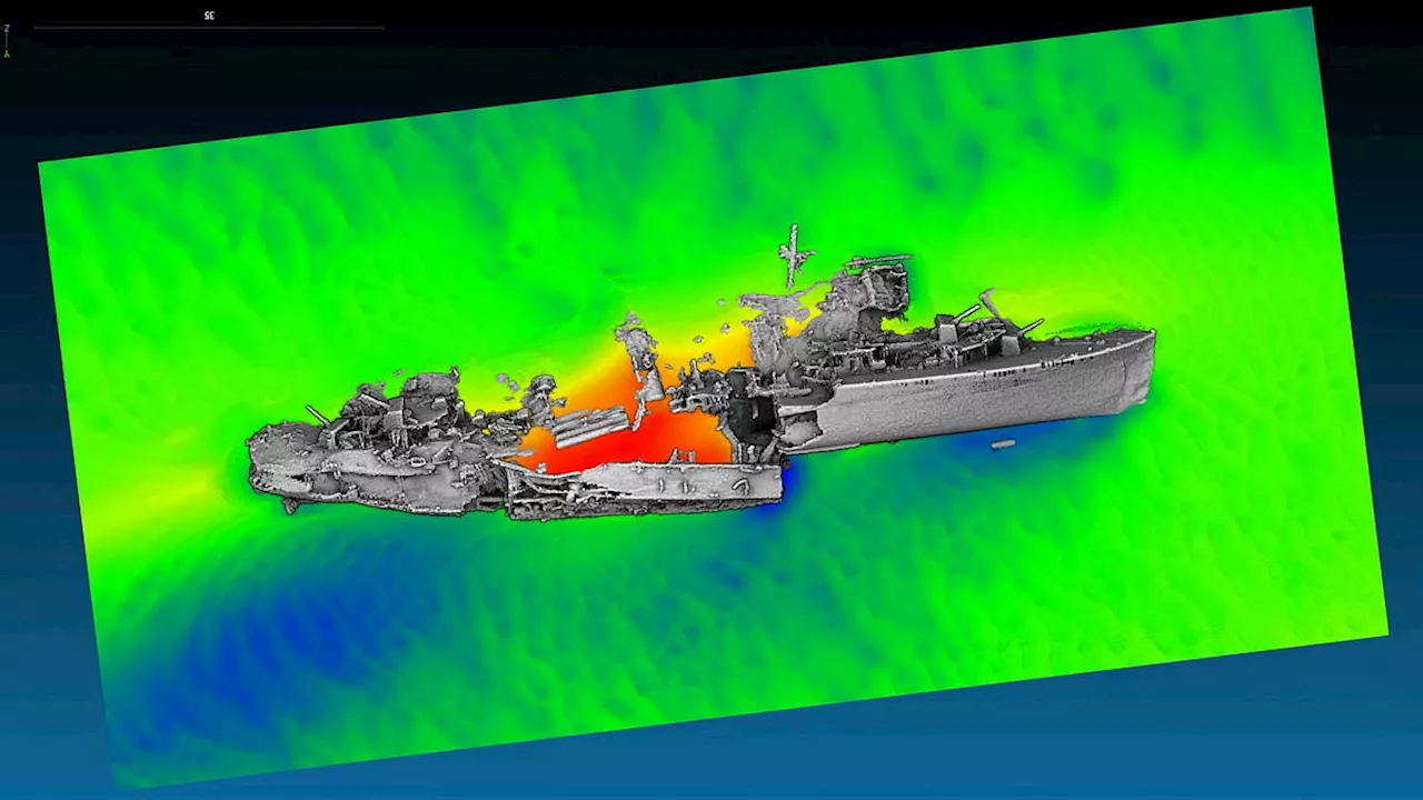 British WWII warship 'Keith' is seen for the first time in 80 years: Scientists use sonar to create...