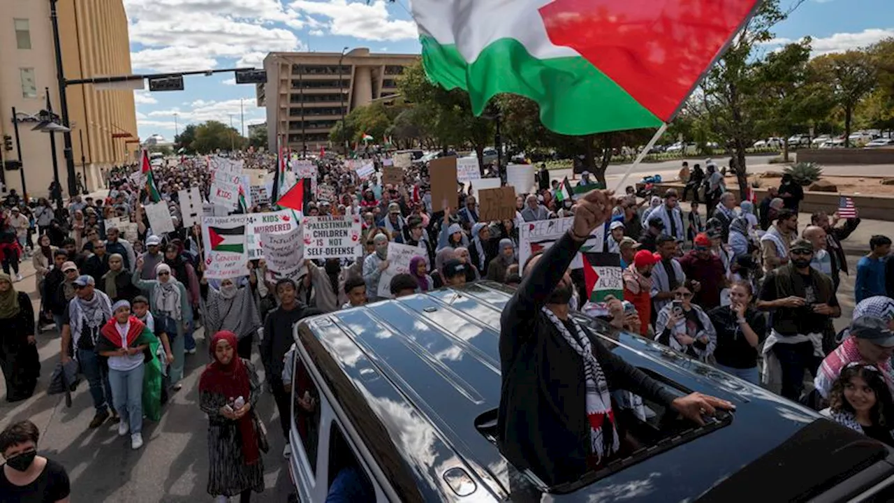 'All Out for Palestine' protest broughts crowds to Dallas City Hall