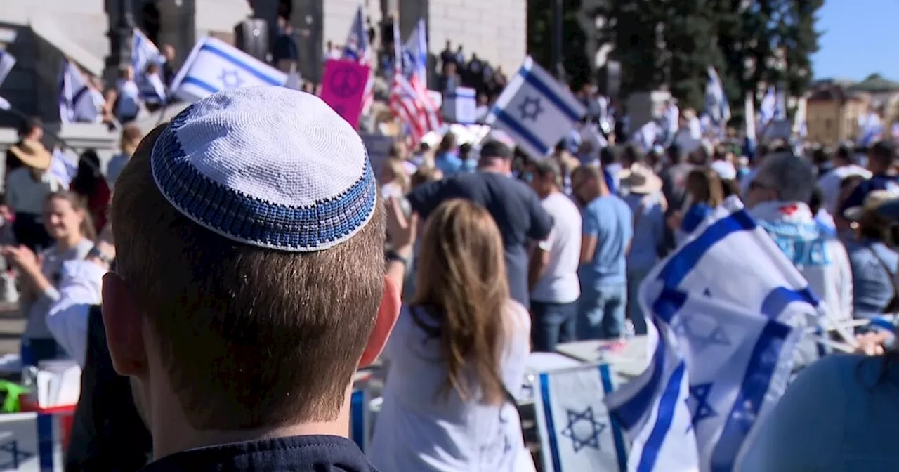 Hundreds gather in support of Israel on the steps of the Colorado capitol Sunday