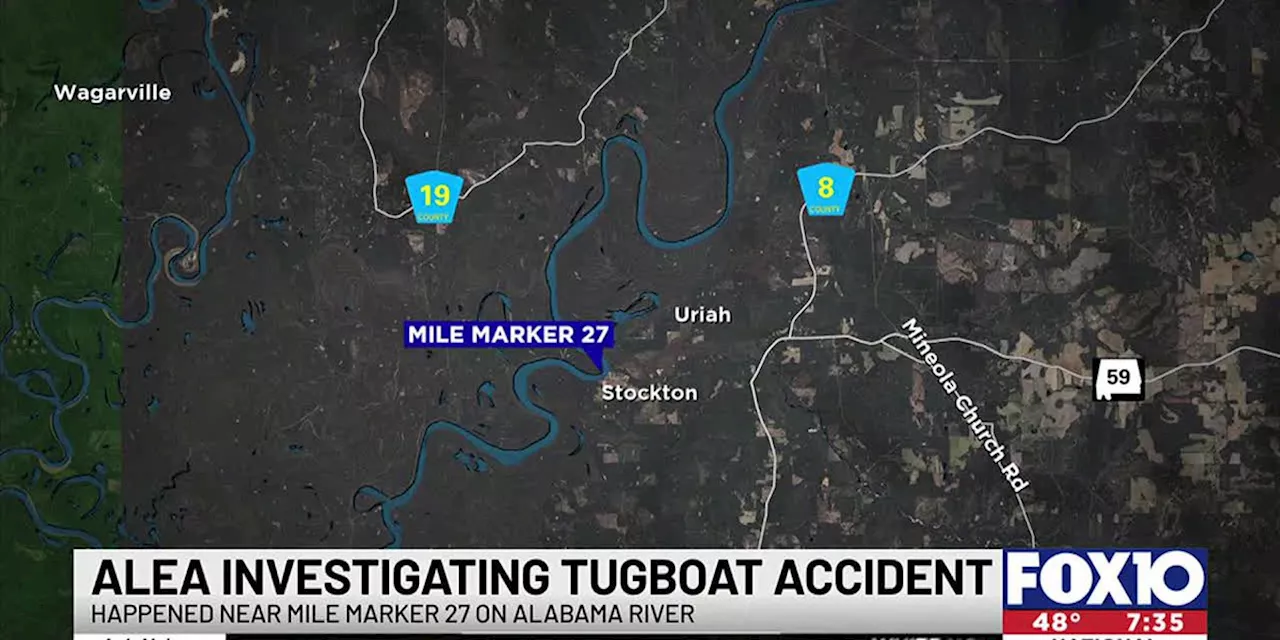 Tugboat capsizing on Alabama River leads to 1 body being recovered, officials say